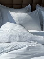 Постільна білизна Maison D'or Helena Beyaz 200x220см сатин з мереживом - Зображення 6