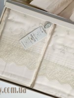 Maison D'or Jndila simone Ecru постільна білизна євро 200х220 сатин з кружевом - Зображення 4