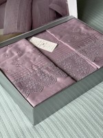 Maison D'or Jndila simone Lilac постільна білизна євро 200х220 сатин з кружевом - Зображення 5
