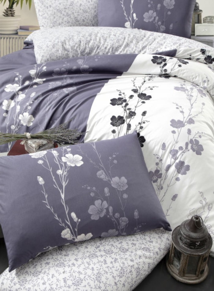 First Сhoice Camelia lilac постільна білизна ранфорс полуторний 160х220 - Зображення 2