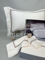 Maison D'or Chemin Embrodery ecru постільна білизна євро 200х220 сатин - Зображення 4