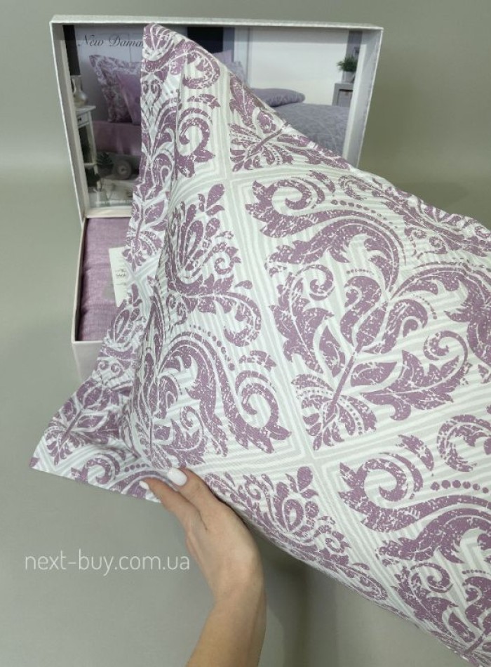 Maison D'or New Damask dark rose постельное белье евро 200х220 сатин с вышивкой — изображение 3