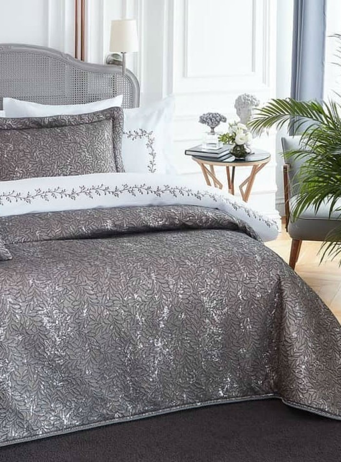 Pepper Home Josephine елітне покривало Туреччина 270х260 графіт+рожевий - Зображення 2