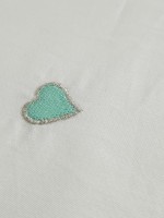 Maison D'or Les Coeurs cream-mint постільна білизна євро 200х220 сатин з аплікацією з сердечок - Зображення 7