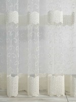 Тюль фатин з візерунком Honeycomb крем