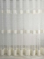 Тюль фатин з візерунком Honeycomb крем - Зображення 2
