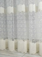 Тюль фатин з візерунком Honeycomb крем - Зображення 5