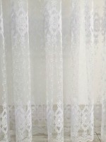 Тюль фатин з візерунком Periwinkle білий з блиском - Зображення 3