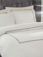 Maison D'or Chemin Embrodery ecru постільна білизна євро 200х220 сатин - Зображення 2
