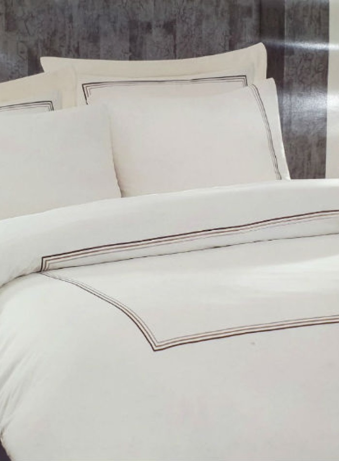 Maison D'or Chemin Embrodery ecru постільна білизна євро 200х220 сатин - Зображення 2