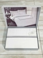 Maison D'or Chemin Embrodery white постільна білизна євро 200х220 сатин