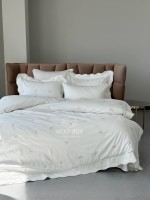 Maison D'or Les Azzures ecru-rose постельное белье евро 200х220 сатин с вышивкой из стрекоз — изображение 5