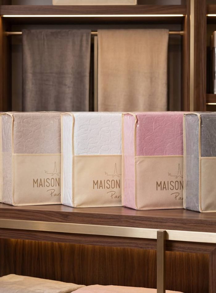 Постільна білизна махрова Maison D'or Jaquard Stretcu Terry Set Krem 200x220см - Зображення 2