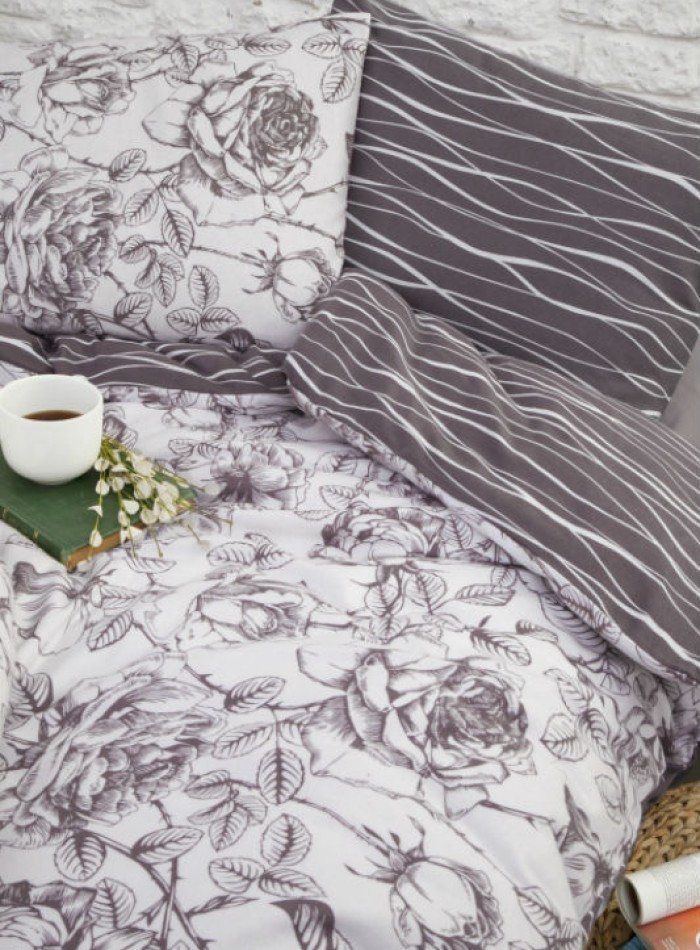 Постільна білизна First Choice Flannel Rozen Lilac евро 200х220 - Зображення 2