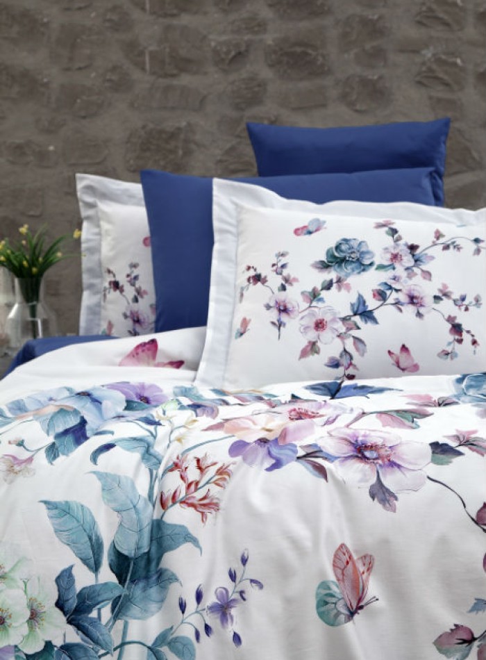 Постільна білизна First choice Martina Blue 3D Satin евро 200х220 - Зображення 2