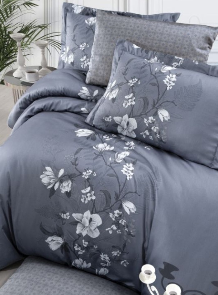 First Choice Evan Indigo постільна білизна сатин сімейний 160х220х2 - Зображення 2