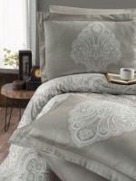 First Choice Milena Beige постільна білизна сатин евро 200х220 - Зображення 2