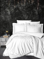 First Choice Sare White постільна білизна сатин-жакард сімейний 160х220 (2)