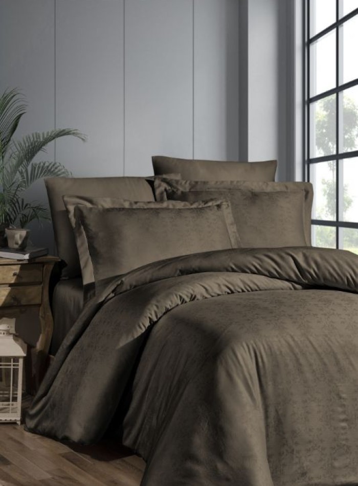 First choice Amore Brown постельное белье сатин-жаккард полуторное 160х220 — изображение 2
