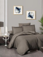 First choice Chackers brown delux сатин постельное белье евро 200х220