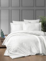 First choice Chackers white delux сатин постельное белье евро 200х220