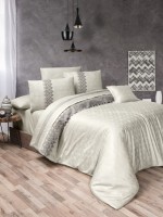 First choice Latina beige vip сатин постельное белье евро 200х220
