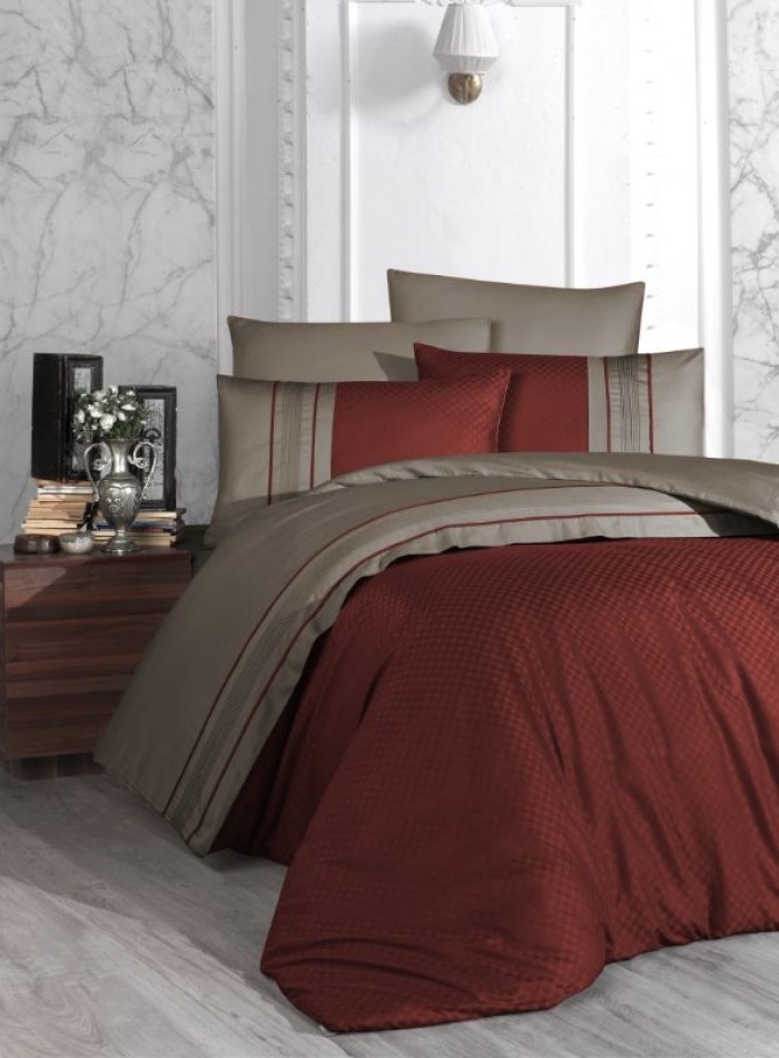 First choice Square Duet Cinnamon&Mink delux сатин постельное белье евро 200х220 — изображение 2