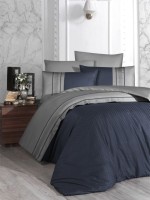 First choice Square Duet Denim&Grey delux сатин постельное белье евро 200х220