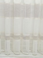 Тюль льон Linen з плетінням беж+кофейний