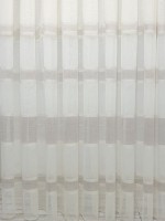 Тюль льон Linen з плетінням беж+кофейний - Зображення 3