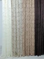 Тюль грек-сетка с жаккардовым узором Jacquard бежевый — изображение 7