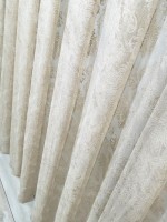 Тюль грек-сетка с жаккардовым узором Jacquard бежевый — изображение 4