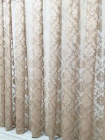 Тюль грек-сетка с жаккардовым узором Jacquard кофейный — изображение 2