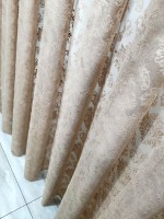 Тюль грек-сетка с жаккардовым узором Jacquard кофейный — изображение 4