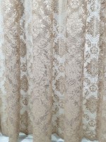 Тюль грек-сетка с жаккардовым узором Jacquard кофейный — изображение 5