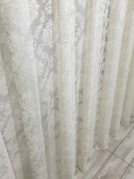Тюль грек-сетка с жаккардовым узором Jacquard кремовый — изображение 5