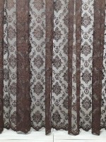 Тюль грек-сітка з жакардовим візерунком Jacquard шоколадний