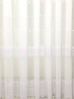 Тюль грек-сітка з аплікацією Сamomile білий - Зображення 3
