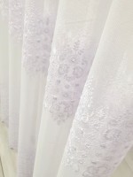 Тюль грек-сітка з аплікацією Сamomile білий - Зображення 6