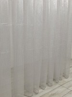 Тюль фатин в ромб Rhombuses сірий з блиском - Зображення 2