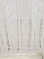 Тюль фатин в ромб Rhombuses білий з блиском - Зображення 6
