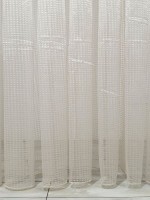 Тюль фатин в ромбик Rhombuses бежевый с блеском