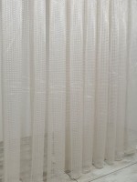 Тюль фатин в ромбик Rhombuses бежевый с блеском — изображение 2
