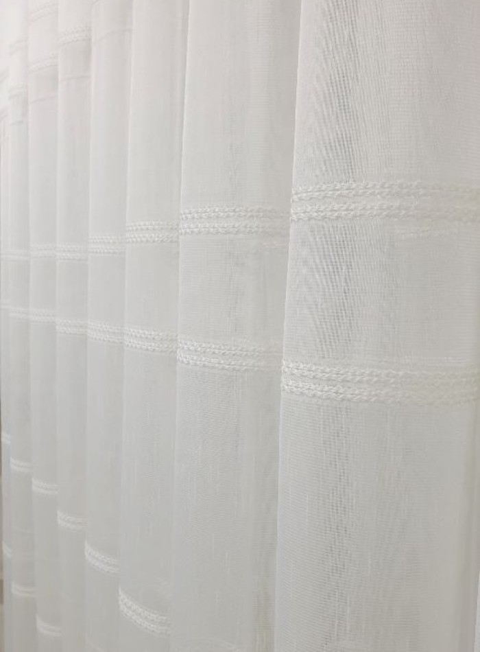 Тюль лён с плетением Linen белый — изображение 6