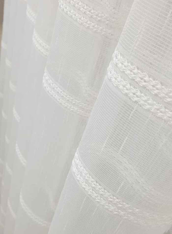 Тюль лён с плетением Linen белый — изображение 7
