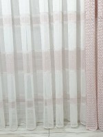 Тюль льон Linen з плетінням крем+пудра - Зображення 6