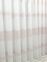 Тюль льон Linen з плетінням крем+пудра - Зображення 2