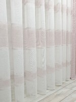 Тюль льон Linen з плетінням крем+пудра - Зображення 4