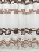Тюль фатин белый c полосками Thin strips крем-кофейный-шоколадный