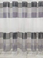 Тюль фатин білий з смужками Thin strips св.сірий-сірий-антрацит
